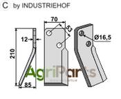 Rotary tine, left model - AgriParts