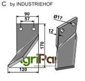 Rotary tine, left model - AgriParts