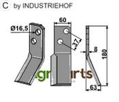 Rotary tine, right model - AgriParts