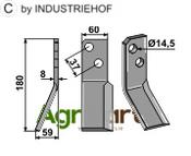 Rotary tine, left model - AgriParts