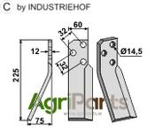 Rotary tine, left model - AgriParts