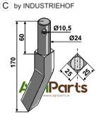 Rotary tine, left model - AgriParts