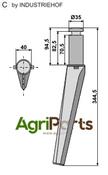 Tine for rotary harrows - AgriParts