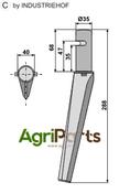 Tine for rotary harrows - AgriParts