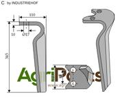 Tine for rotary harrows, left - AgriParts