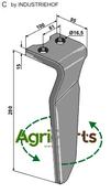 Tine for rotary harrows, left model - AgriParts