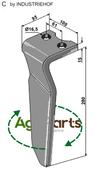 Tine for rotary harrows, right model - AgriParts