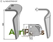 Tine for rotary harrows, left model - AgriParts