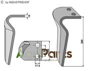 Tine for rotary harrows, right model - AgriParts