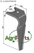 Tine for rotary harrows, left model - AgriParts