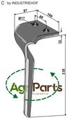 Tine for rotary harrows, left model - AgriParts