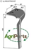 Tine for rotary harrows, right model - AgriParts