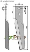 Tine for rotary harrows, right model - AgriParts