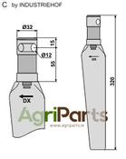 Tine for rotary harrows, right model - AgriParts