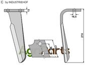 Tine for rotary harrows, left model - AgriParts