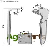Tine for rotary harrows, right model - AgriParts