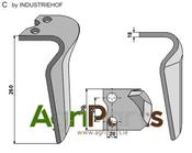 Tine for rotary harrows, left model - AgriParts