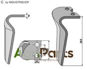 Tine for rotary harrows, right model - AgriParts