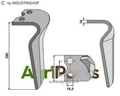 Tine for rotary harrows, left model - AgriParts