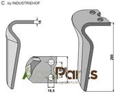 Tine for rotary harrows, right model - AgriParts