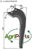 Tine for rotary harrows, left model - AgriParts