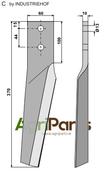 Tine for rotary harrows, left model - AgriParts