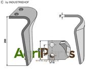Tine for rotary harrows, left model - AgriParts