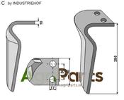 Tine for rotary harrows, right model - AgriParts