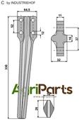 Tine for rotary harrows, right model - AgriParts