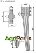 Tine for rotary harrows, left model - AgriParts