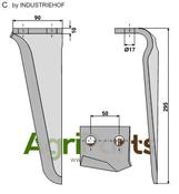 Tine for rotary harrows, left model - AgriParts