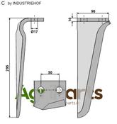 Tine for rotary harrows, right model - AgriParts