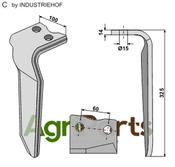 Tine for rotary harrows, left model - AgriParts
