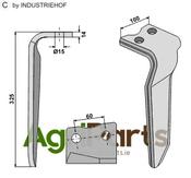 Tine for rotary harrows, right model - AgriParts