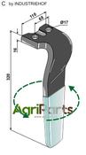 Tine for rotary harrows (DURAFACE) - left model - AgriParts