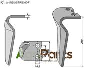 Tine for rotary harrows, right model - AgriParts