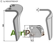 Tine for rotary harrows, left model - AgriParts