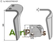 Tine for rotary harrow, left model - AgriParts