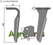 Tine for rotary harrows, left model - AgriParts