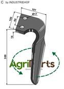 Tine for rotary harrows, left model - AgriParts