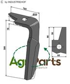 Tine for rotary harrows, left model - AgriParts
