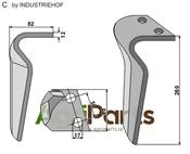 Tine for rotary harrows, right model - AgriParts