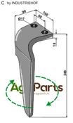 Tine for rotary harrows, right model - AgriParts