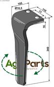 Tine for rotary harrows, right model - AgriParts