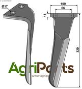 Tine for rotary harrows, right model - AgriParts