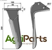 Tine for rotary harrows, left model - AgriParts
