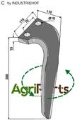Tine for rotary harrows, left model - AgriParts