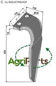 Tine for rotary harrows, left model - AgriParts