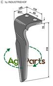 Tine for rotary harrows, right model - AgriParts