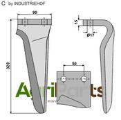 Tine for rotary harrows, left model - AgriParts
